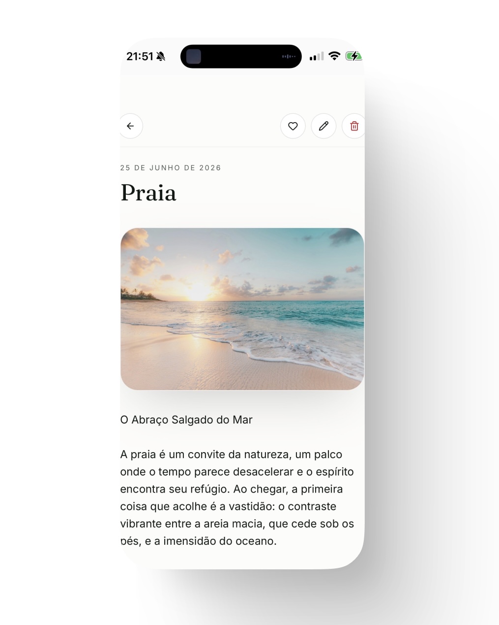 Visual Journal — entrada de diário